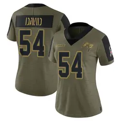 Women's Lavonte David Tampa Bay Buccaneers 2021 Salute To Service Jersey - Olive Limited